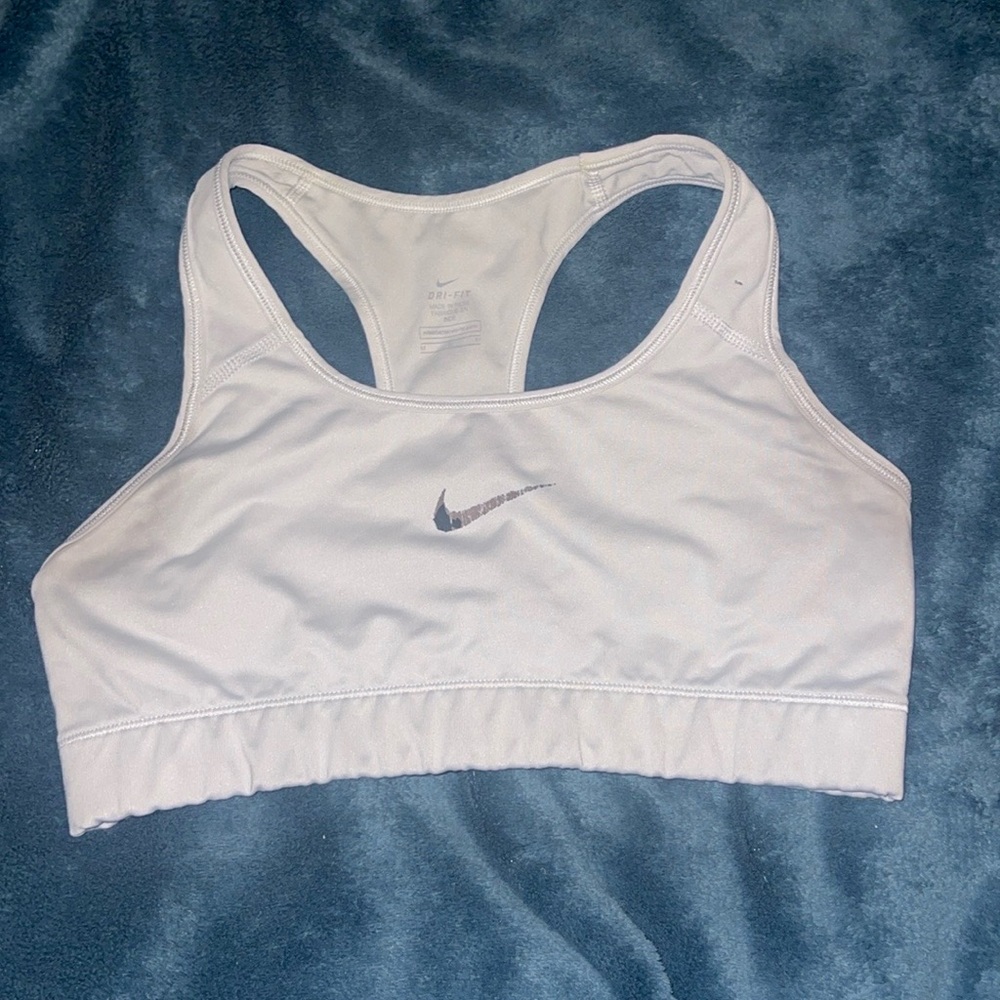 White Nike sports bra